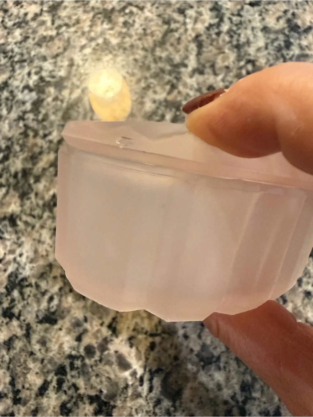 Heart-Shaped Pink Glass Trinket Dish